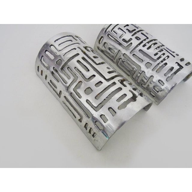 Vintage Aluminum Wall Lights, 1990s, Set of 2 For Sale - Image 4 of 7