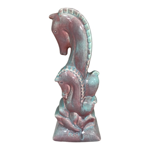 California West Coast Pottery Art Deco Stylized Horses Mare & Foal For Sale