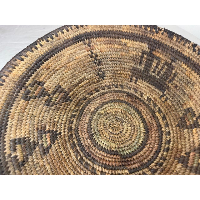 Wood Antique Hand Woven Wicker Figural African Coiled Basket Hausa Nigeria Culture For Sale - Image 7 of 11