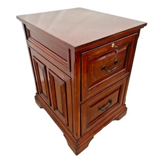 1990s Vintage File Cabinet One Locking Drawer Paneled Sides Legal by Whalen For Sale