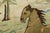 Rug & Kilim Antique Hooked Rug With Horse Pictorials in Blue and Cream From Rug & Kilim For Sale - Image 4 of 8