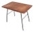 Mid Century Wicker Top Wrought Iron Base Side Table For Sale