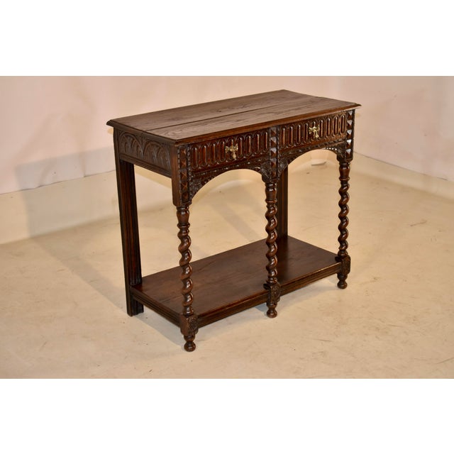 Victorian 19th Century English Oak Carved Console For Sale - Image 3 of 10