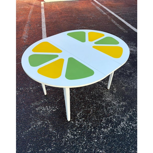 White Mid 20th Century Lemon & Lime Slice Dining Table For Sale - Image 8 of 10