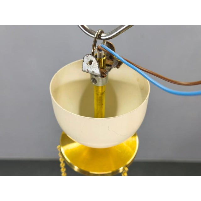 Gold Brass and Lacquered Metal Pendant, Former Czechoslovakia, 1970s For Sale - Image 8 of 9