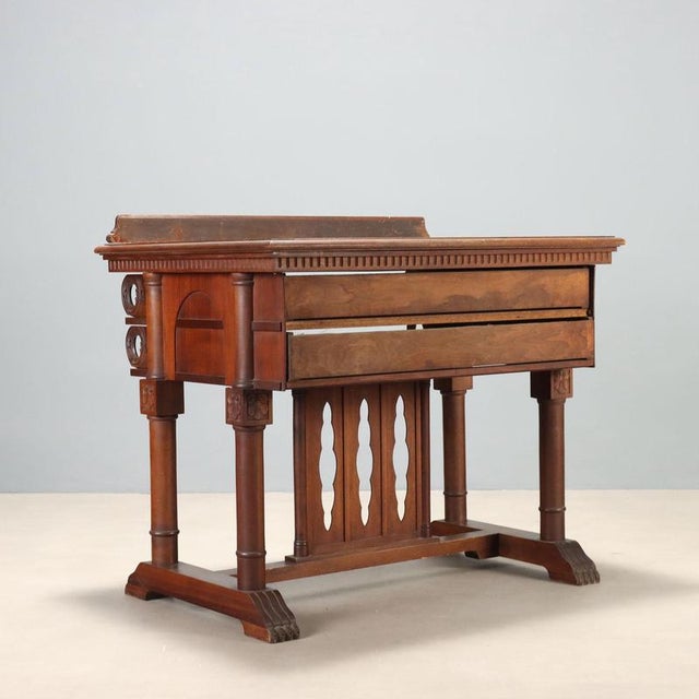 Large Late 19th Century Walnut Library Lectern, Italy For Sale - Image 9 of 10