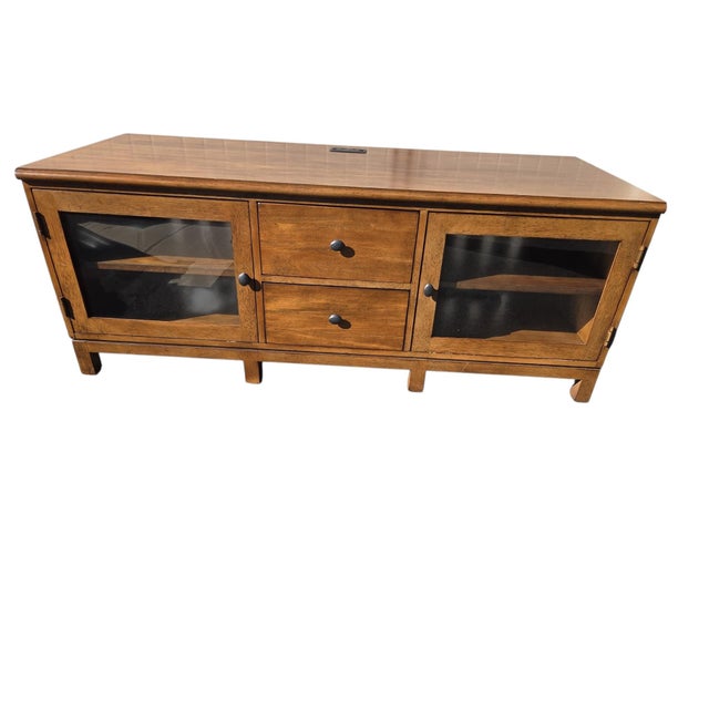 1990s Ethan Allen Tango Hawke Collection Media Console Sideboard Tv Stand Maple For Sale - Image 16 of 18
