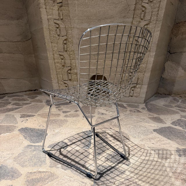 Harry Bertoia Set of Four Harry Bertoia Wire Side Chair (Model 420) Mid Century Modern Knoll For Sale - Image 4 of 9