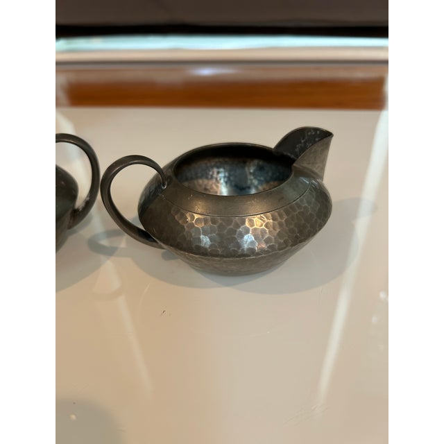 English Liberty & Company Tudric Pewter Rocket Vases- Set of 6 For Sale - Image 12 of 17