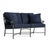 Brown Jordan Venetian Loveseat, Textured Pewter frame with Fusion Neptune fabric For Sale - Image 12 of 12