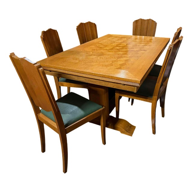 Vintage Dining Room Set, 1950s, Set of 7 For Sale