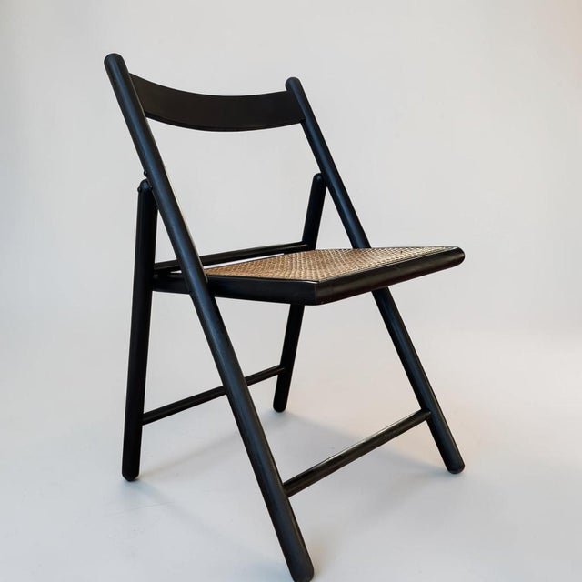 Scandinavian Black Wood and Rattan Folding Chair from Ikea / Eno, Ukraine, 1993 For Sale - Image 18 of 18