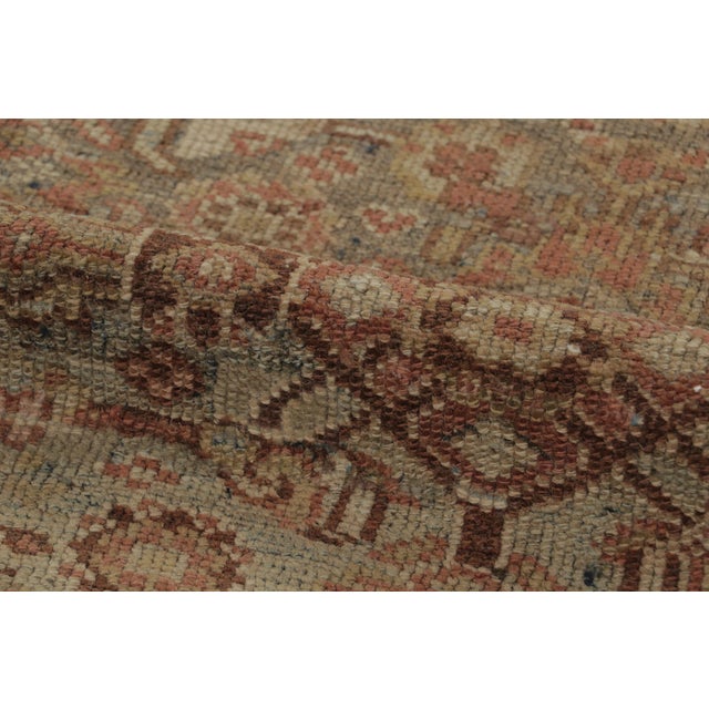 Antique Kurdish Rug in Beige–Brown, Geometric Field and Borders - Rug & Kilim For Sale In New York - Image 6 of 7