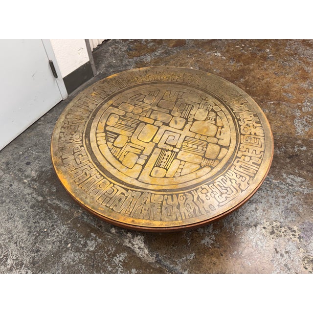 Circa 1970's G. Urso Brutalist Etched Metal Coffee Table, Signed For Sale In San Francisco - Image 6 of 13