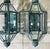 Turquoise Pair of Vintage Solid Brass & Beveled Glass Wall Lantern - Sconces - Verdigris For Sale - Image 8 of 14