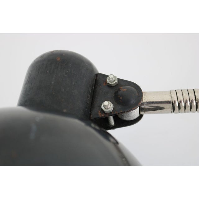 Vintage Desk Clamping Lamp with Swan Neck attributed to Christian Dell for Emperor Idell. Germany 1930 For Sale - Image 10 of 14