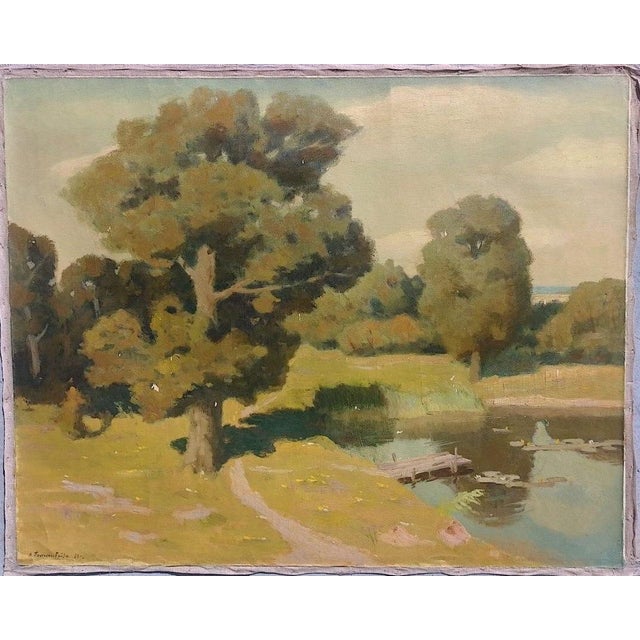 Original Impressionist Oil Painting - Woodland Scenery, Ukrainian Art 1988 120-150 For Sale - Image 10 of 17