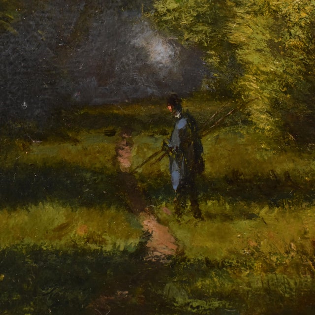 Louis-Hector Pron, Woodland Landscape, 1800s, Oil on Panel, Framed For Sale - Image 5 of 9