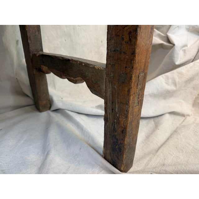 Brown Antique Primitive French Farmhouse Work Table W/ 2 Drawers – Original Patina For Sale - Image 8 of 12