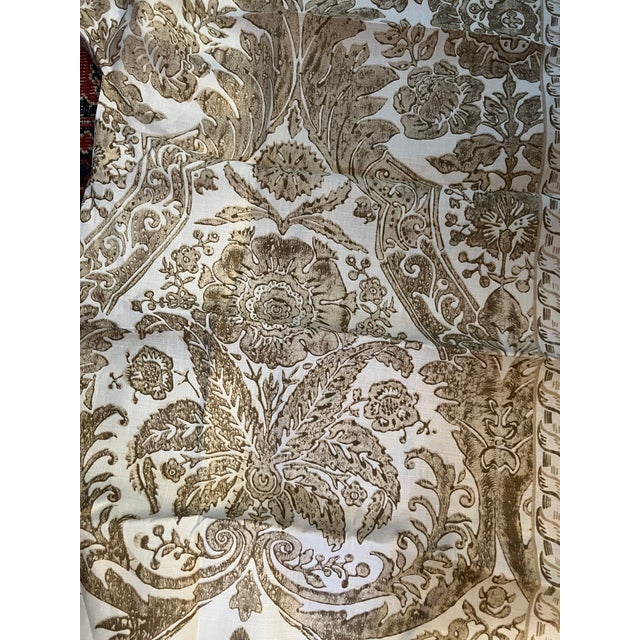 Scalamandre “Luca” Linen Print Fabric Remnant in a Brown For Sale