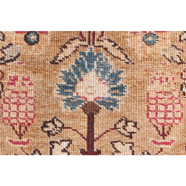 Persian Terracotta Antique Persian Tabriz Rug For Sale - Image 3 of 9