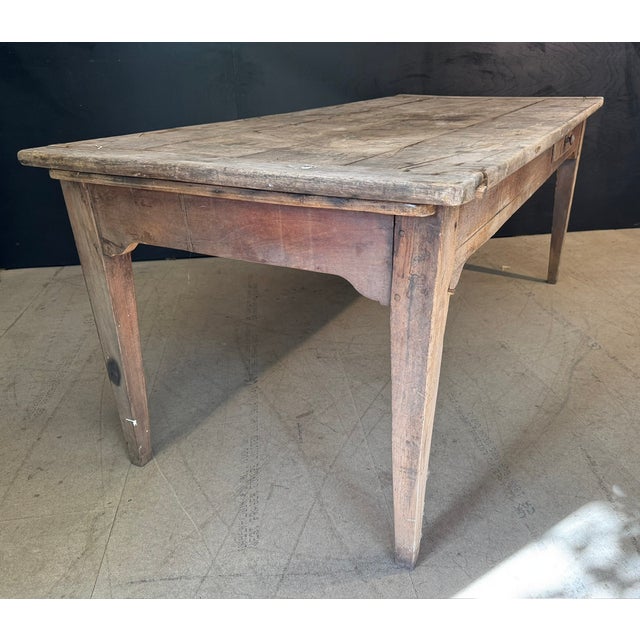 Brown French Normandy Scrub Top Kitchen Dining Table, 1850 For Sale - Image 8 of 16