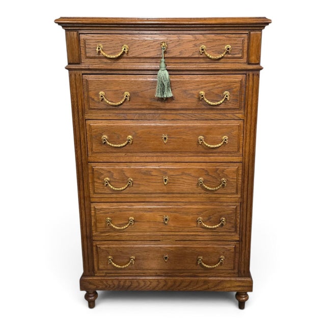 Antique French Oak Chest of Drawer, 1900 For Sale - Image 3 of 16