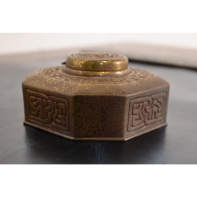 Tiffany Studios Tiffany Studios New York Zodiac Bronze Inkwell For Sale - Image 4 of 12