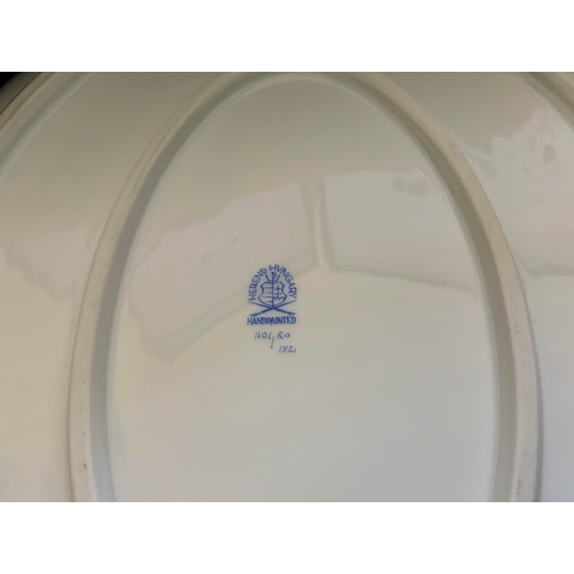 2000 - 2009 Herand Rothschild Bird 16" Oval Serving Platter Plate Porcelain 1101/Ro Made in Hungary For Sale - Image 5 of 5