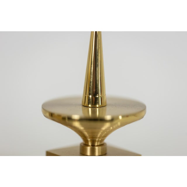 Gilded Brass Candlesticks, Set of 3 For Sale - Image 5 of 7