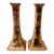 Antique B & Co. Limoges France Art Nouveau Porcelain Candlesticks Pair For Sale