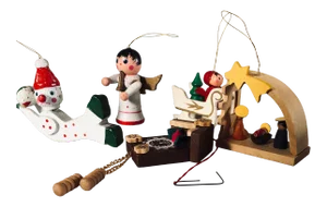Vintage Brinn's Wooden Christmas Ornaments - Set of 5