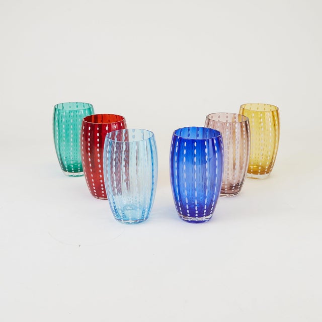 2020s Zafferano Perle Beverage in Assorted Colors - Set of 6 For Sale - Image 5 of 6
