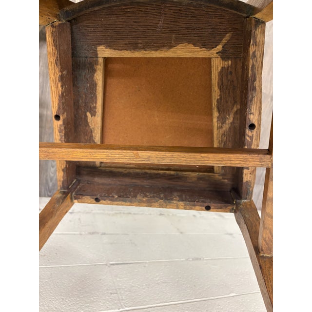 Antique Mission Arts and Crafts Tiger Oak Dining Chairs - Pair For Sale - Image 10 of 11