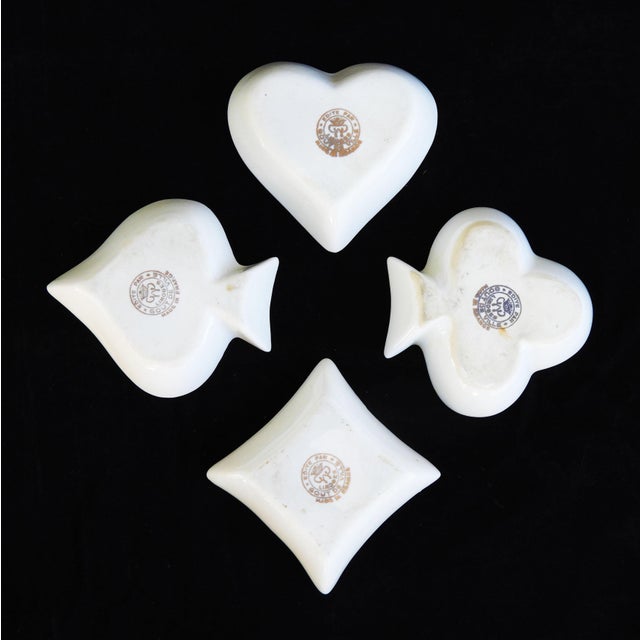 French Porcelain Playing Card Themed Ashtrays, Limoges, 1960s, Set of 4 For Sale - Image 6 of 12