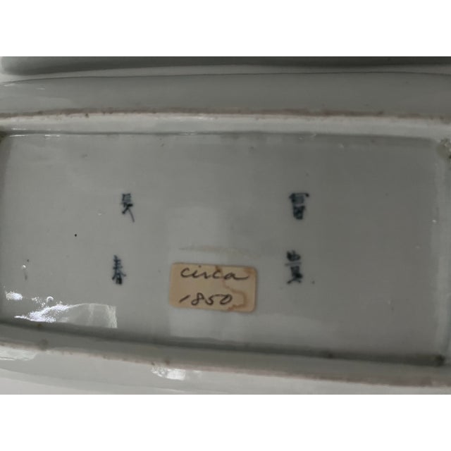 Antique Japanese Rectangular Blue and White Dishes - Set of 2 For Sale - Image 16 of 18
