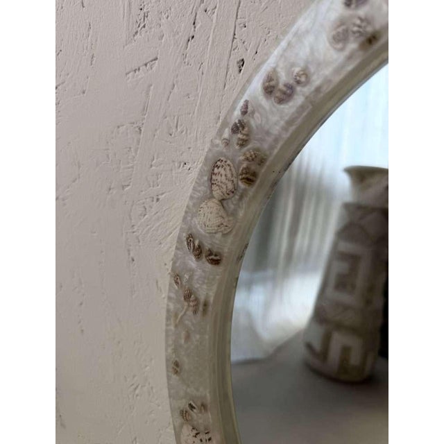 Boho Chic Vintage Handmade Shell Mirror, 1970s For Sale - Image 3 of 8