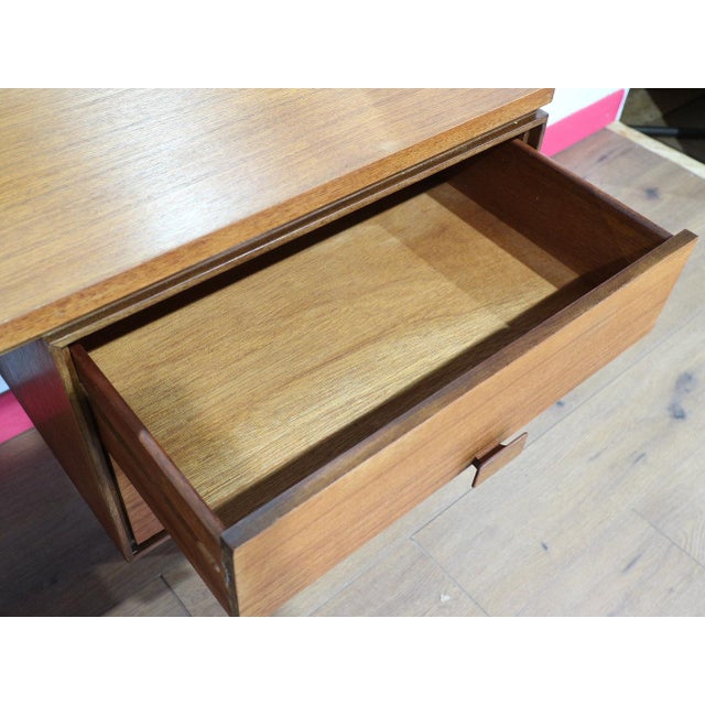 Wood Mid Century Modern Vintage Dresser Vanity Desk Danish Kofod Larsen G Plan Danish Style For Sale - Image 7 of 14