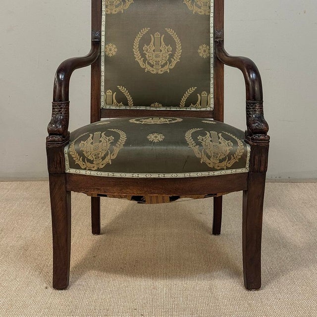 19th Century French Empire Period Mahogany Armchair For Sale - Image 9 of 18