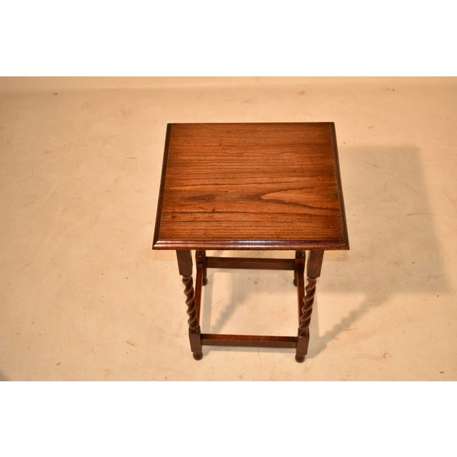 Circa 1900 English Oak Side Table For Sale - Image 4 of 7