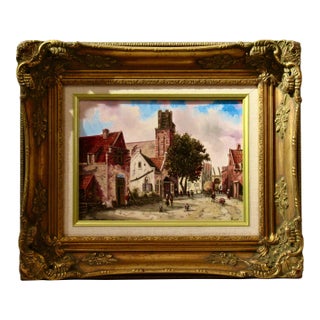 Henry Ramirez European Cityscape #4 C.1990 Painting For Sale