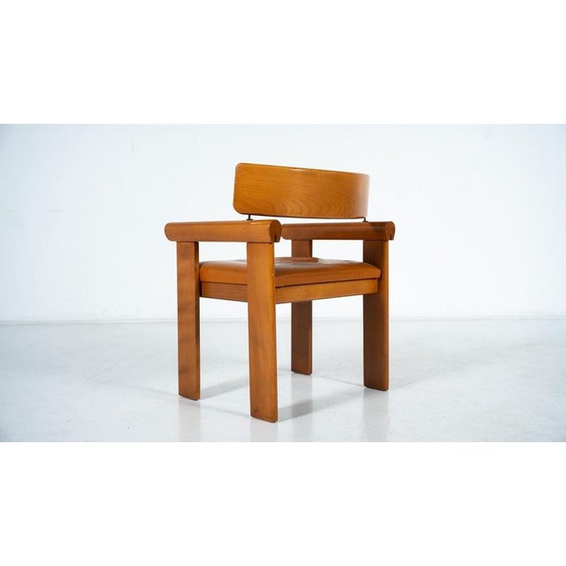 Architectural Armchairs in Cognac Leather, 1960s, Set of 4 For Sale - Image 14 of 16