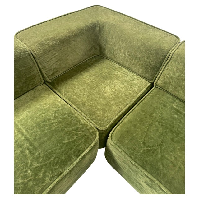 Textile Vintage Trio Sofa in Green Teddy Fabric from Cor, 1970s, Set of 4 For Sale - Image 7 of 14