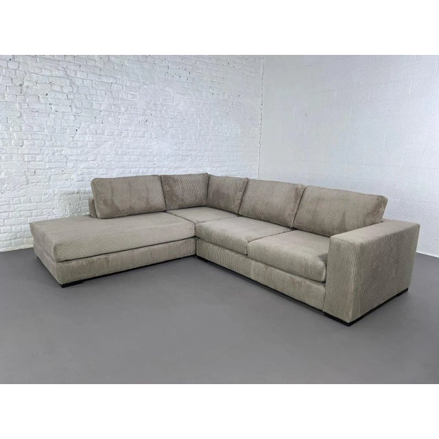 Vintage Corduroy Corner Sofa For Sale - Image 13 of 18