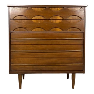 1960s United Sculptural Highboy Dresser For Sale