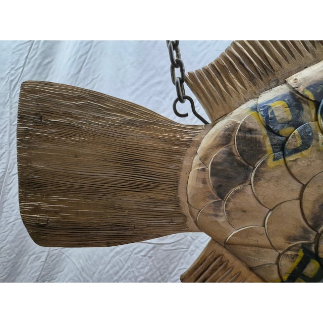 American Carved Fish Trade Sign for "Beach House Inn, Brant Point" For Sale - Image 3 of 12