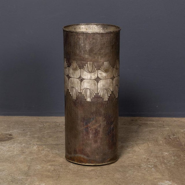 1910s Antique French Arts and Crafts Metal Stick Stand by Gallinarc, 1910 For Sale - Image 5 of 13