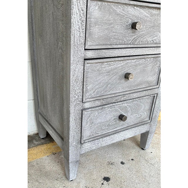 2020s Made Goods Organic Modern Gray Mango Wood Allesandro Tall Cabinet For Sale - Image 5 of 8
