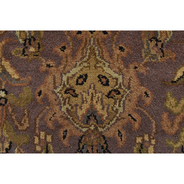 Purple Agra Rug 8'1'' X 10'4'' Purple Wool Traditional Hand-Knotted Oriental Carpet For Sale - Image 8 of 12