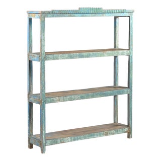 Vintage Indian Teakwood Shelf or Small Bookcase For Sale